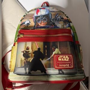 Loungefly Star Wars Phantom Menace Backpack. NEW BUT SEE CONDITION IN PHOTOS